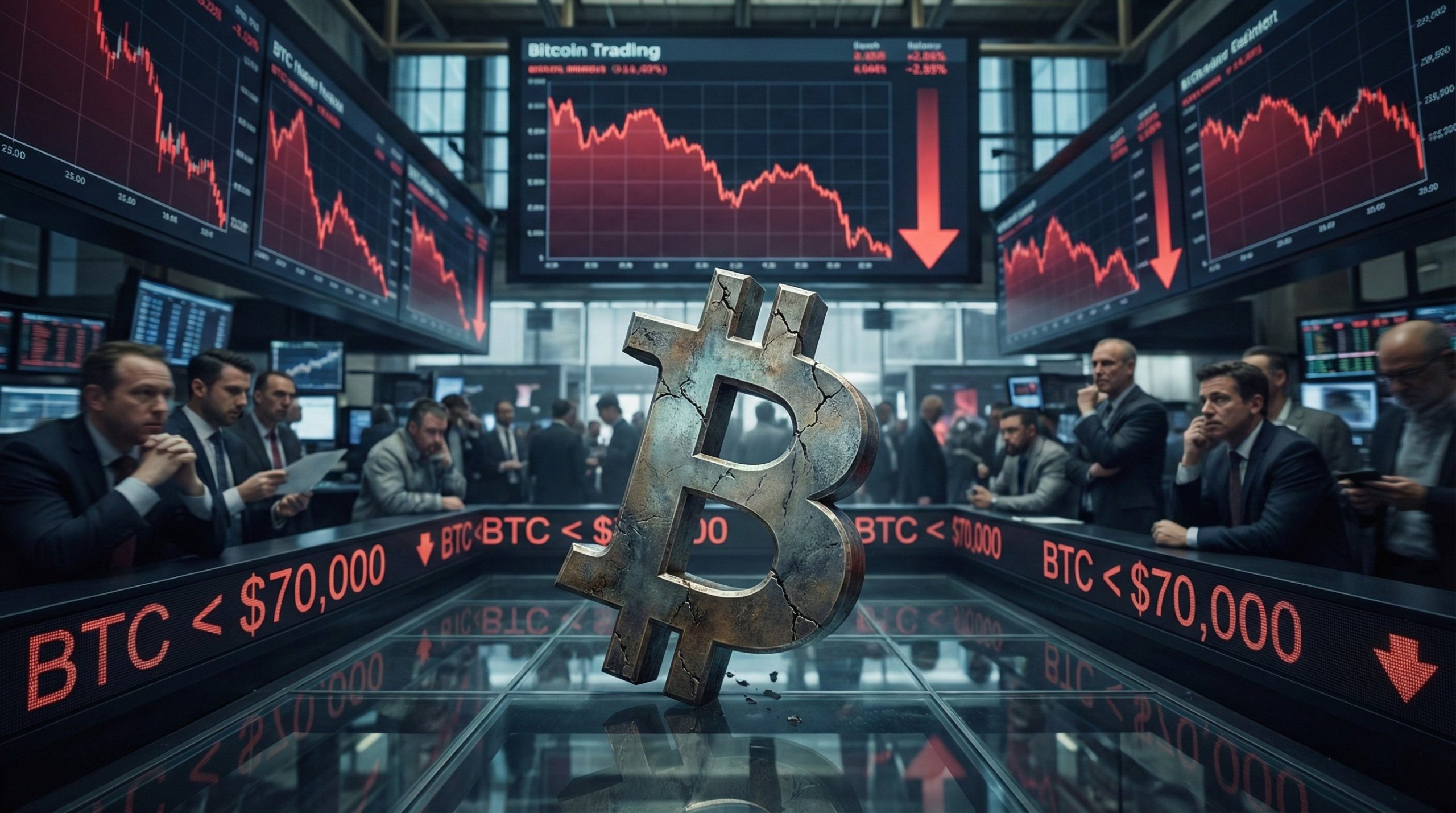 ریزش بیتکوین به زیر 70000 دلار