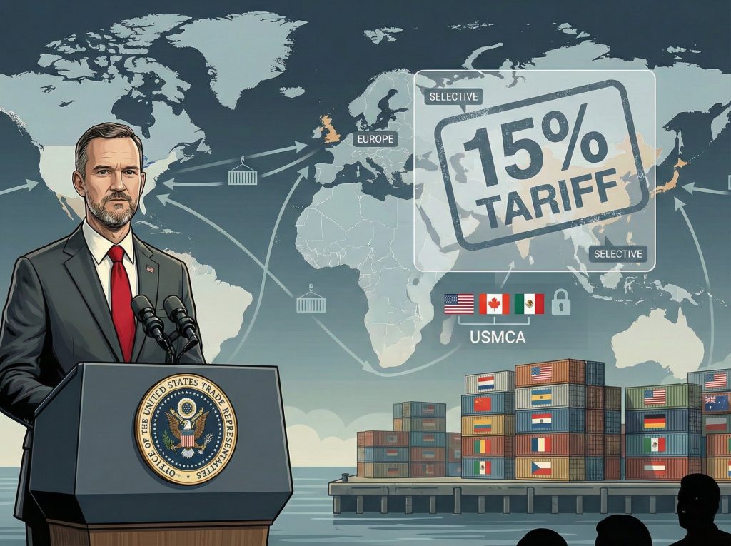 نماینده تجاری آمریکا، گریر در مورد تعرفه 15 درصدی